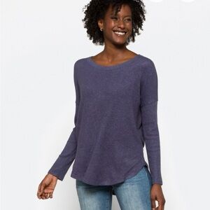 Women's Dark Purple Long Sleeve knit Top